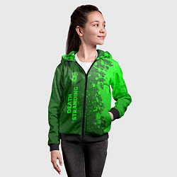 Толстовка на молнии детская Death Stranding - green gradient по-вертикали, цвет: 3D-черный — фото 2