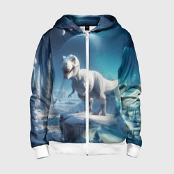 Детская толстовка на молнии Снежный динозавр - история вымирания