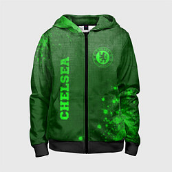 Толстовка на молнии детская Chelsea - green gradient вертикально, цвет: 3D-черный