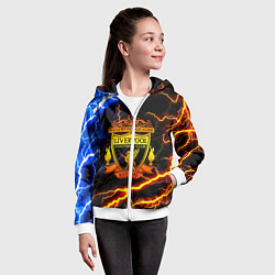 Толстовка на молнии детская Liverpool storm, цвет: 3D-белый — фото 2