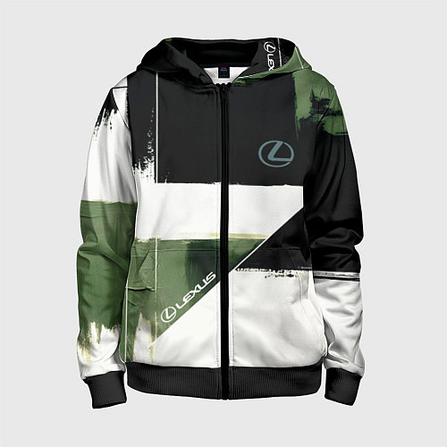 Детская толстовка на молнии Lexus логотип / 3D-Черный – фото 1