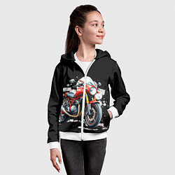 Толстовка на молнии детская Red Moto, цвет: 3D-белый — фото 2