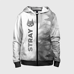 Толстовка на молнии детская Stray - white gradient по-вертикали, цвет: 3D-черный