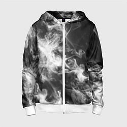 Толстовка на молнии детская Густой дым, цвет: 3D-белый