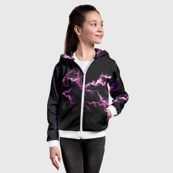 Толстовка на молнии детская Lightning pink glow, цвет: 3D-белый — фото 2