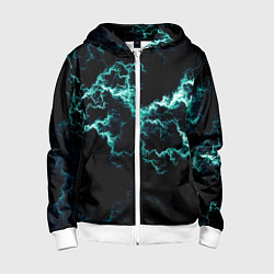 Детская толстовка на молнии Lightning light blue glow
