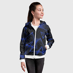 Толстовка на молнии детская Triangles with dots, цвет: 3D-белый — фото 2