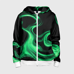 Детская толстовка на молнии Color green smoke