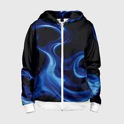 Толстовка на молнии детская Color blue smoke, цвет: 3D-белый