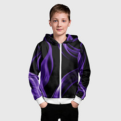Толстовка на молнии детская Purple abstraction, цвет: 3D-белый — фото 2