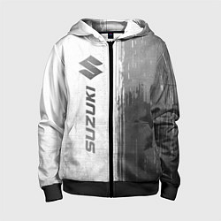 Толстовка на молнии детская Suzuki - white gradient по-вертикали, цвет: 3D-черный