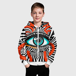 Толстовка на молнии детская Глаз, цвет: 3D-белый — фото 2