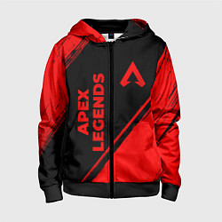 Толстовка на молнии детская Apex Legends - red gradient вертикально, цвет: 3D-черный