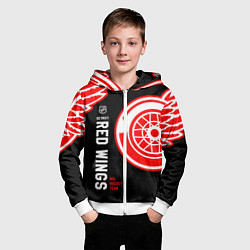 Толстовка на молнии детская Detroit Red Wings team, цвет: 3D-белый — фото 2