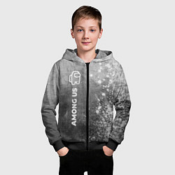Толстовка на молнии детская Among Us - grey gradient по-вертикали, цвет: 3D-черный — фото 2