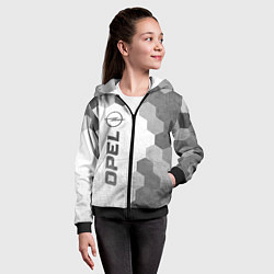 Толстовка на молнии детская Opel - white gradient по-вертикали, цвет: 3D-черный — фото 2