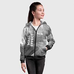 Толстовка на молнии детская Mass Effect - grey gradient вертикально, цвет: 3D-черный — фото 2