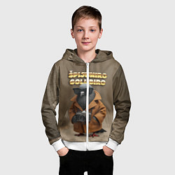 Толстовка на молнии детская Spijuniro Golubiro мем, цвет: 3D-белый — фото 2