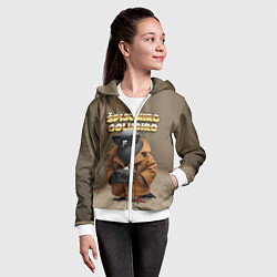 Толстовка на молнии детская Spijuniro Golubiro мем, цвет: 3D-белый — фото 2