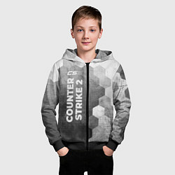Толстовка на молнии детская Counter Strike 2 - grey gradient по-вертикали, цвет: 3D-черный — фото 2