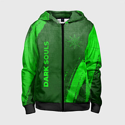 Детская толстовка на молнии Dark Souls - green gradient вертикально