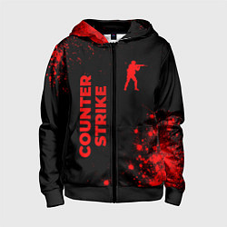 Детская толстовка на молнии Counter Strike - red gradient вертикально
