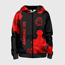 Детская толстовка на молнии Among Us - red gradient вертикально