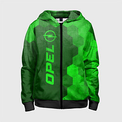 Толстовка на молнии детская Opel - green gradient по-вертикали, цвет: 3D-черный