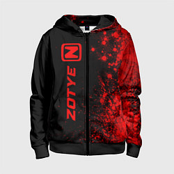 Толстовка на молнии детская Zotye - red gradient по-вертикали, цвет: 3D-черный
