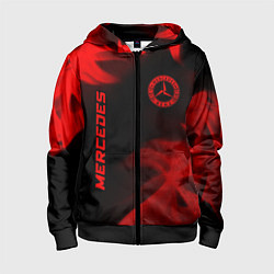 Толстовка на молнии детская Mercedes - red gradient вертикально, цвет: 3D-черный