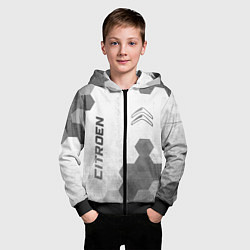 Толстовка на молнии детская Citroen - white gradient вертикально, цвет: 3D-черный — фото 2