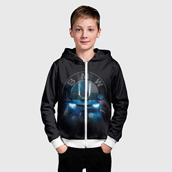 Толстовка на молнии детская BMW на мосту, цвет: 3D-белый — фото 2