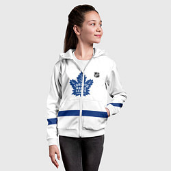 Толстовка на молнии детская Торонто Мейпл Лифс - хоккейная команда, цвет: 3D-белый — фото 2