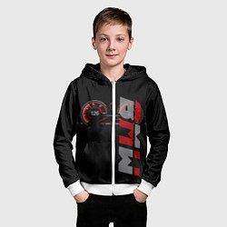 Толстовка на молнии детская BMW спидометр и надпись, цвет: 3D-белый — фото 2