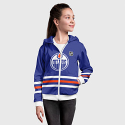 Толстовка на молнии детская Эдмонтон Ойлерз хоккей, цвет: 3D-белый — фото 2