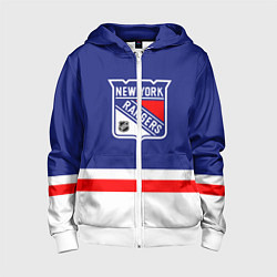 Толстовка на молнии детская Нью Йорк Рейнджерс хоккей, цвет: 3D-белый