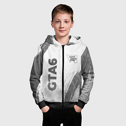 Толстовка на молнии детская GTA6 - white gradient вертикально, цвет: 3D-черный — фото 2
