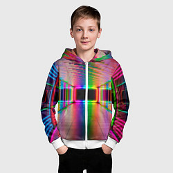 Толстовка на молнии детская Неоновая галерея, цвет: 3D-белый — фото 2