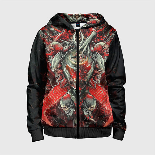 Детская толстовка на молнии Doom постер к игре / 3D-Черный – фото 1