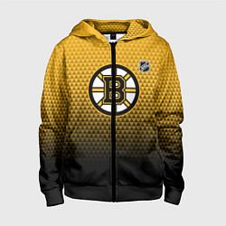 Толстовка на молнии детская Бостон Брюинз - геометрический градиент, цвет: 3D-черный