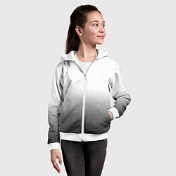 Толстовка на молнии детская Из белого в чёрный градиент с точками, цвет: 3D-белый — фото 2