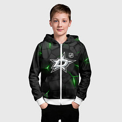 Толстовка на молнии детская Даллас Старз плиты с подсветкой, цвет: 3D-белый — фото 2