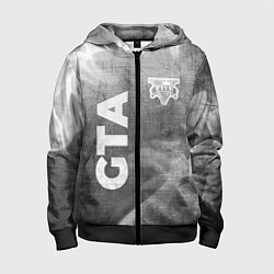 Детская толстовка на молнии GTA - grey gradient вертикально