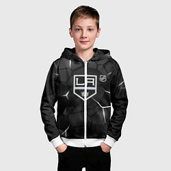 Толстовка на молнии детская Лос Анджелес Кингз - НХЛ хоккей, цвет: 3D-белый — фото 2