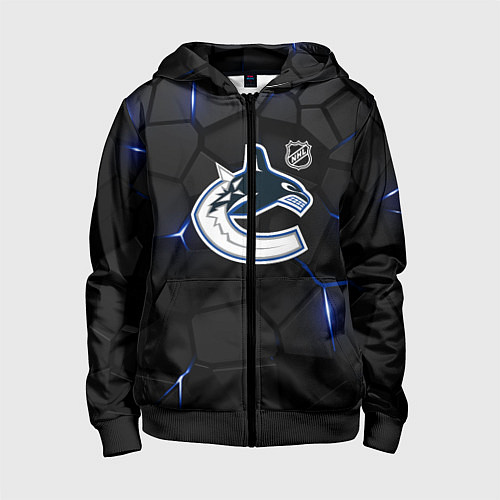 Детская толстовка на молнии Ванкувер Кэнакс - НХЛ хоккей / 3D-Черный – фото 1