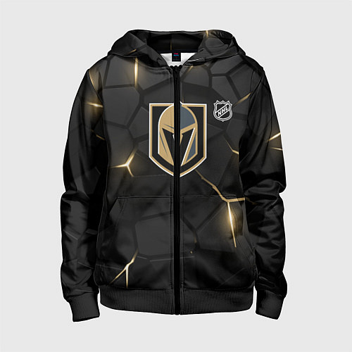Детская толстовка на молнии Вегас Голден Найтс - НХЛ хоккей / 3D-Черный – фото 1