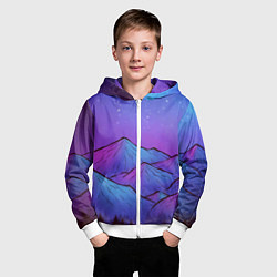 Толстовка на молнии детская Горы под звездным небом, цвет: 3D-белый — фото 2