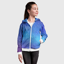 Толстовка на молнии детская Ночное сияние, цвет: 3D-белый — фото 2