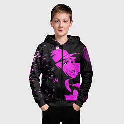 Толстовка на молнии детская Лазарь: Элейна, цвет: 3D-черный — фото 2
