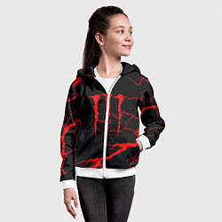 Толстовка на молнии детская Monster energy storm red, цвет: 3D-белый — фото 2